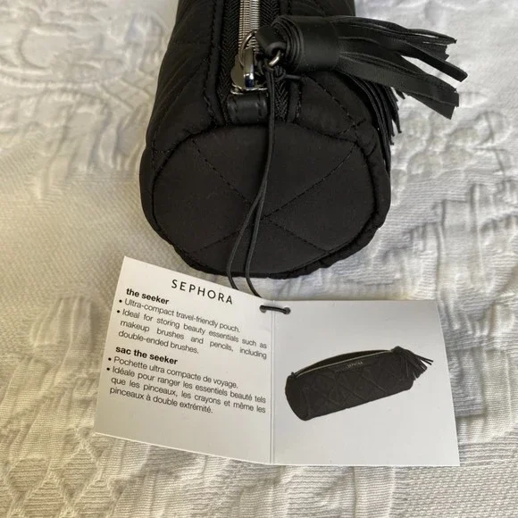 SOLD! SEPHORA Bag Cosmetic Makeup Case  - NWT ~ The Seeker Black Quilted - Picture 4 of 5